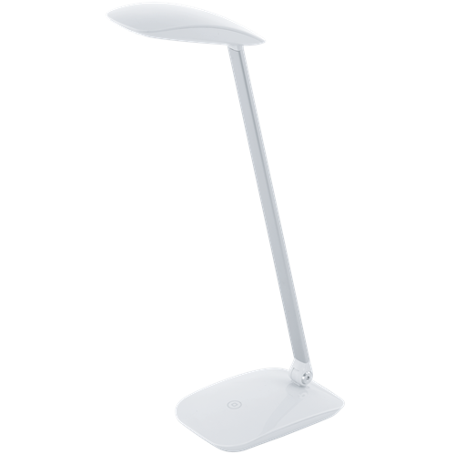 Cajero LED bordlampe i Hvid plastik med Touch lysdæmper, 4,5W LED, bredde 10 cm, dybde 15 cm, højde 50 cm.